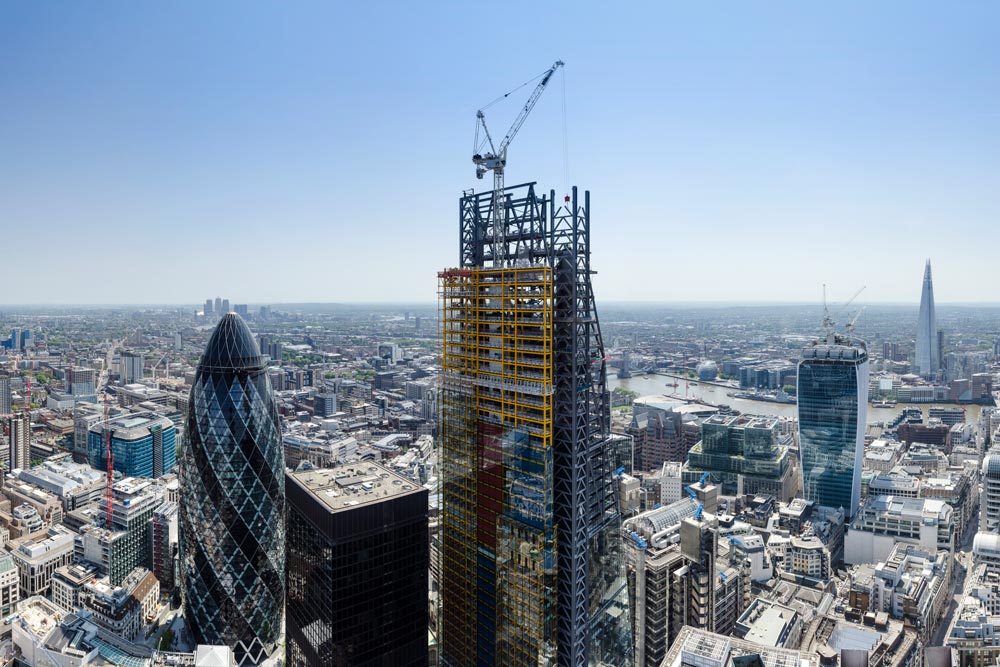 hrc-prosjekter-luftbild av Leadenhall bygning i London under bygging